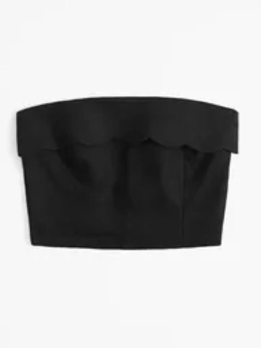 Abercrombie & Fitch Premium Linen Strapless Scallop Set Top
